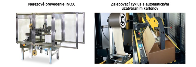 SIAT SM11 - Nerezové prevedenie INOX, zalepovací cyklus s automatickým uzatváraním kartónov