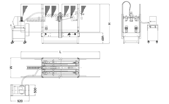 SIAT HM11-T/TB - Rozmery zalepovacieho stroja