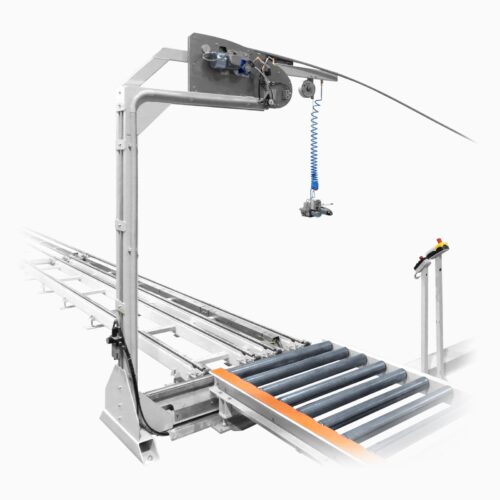 Poloautomatický vertikálny zavádzač viazacej pásky W feeder